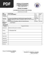 District of Alegria: Lesson Plan in Diss Time 8:30-9:30 Year & Section 11-St. Joseph HUMMSS