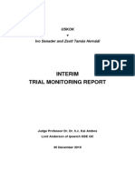 Interim Trial Monitoring Report, USKOK V Ivo Sanader and Zsolt Tamás Hernádi by Judge Kai Ambos and Lord David Anderson