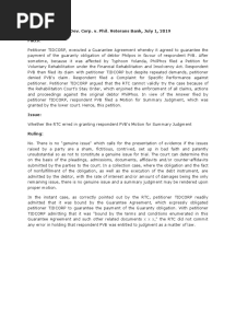 Trade Investments Dev. Corp. v. Phil. Veterans Bank, July 1, 2019 Facts