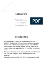 Legislature: Political Science I III Trimester Feb To April 2020