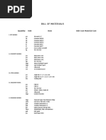 Bill of Material Sample For Residential