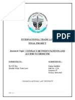 International Trade Law Final Project: Research Topic: Conflict Between Patents and