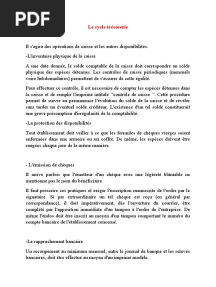 Le Cycle Trésorerie