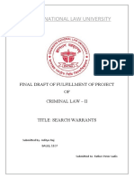 Chanakya National Law University: Final Draft of Fulfillment of Project OF Criminal Law - Ii