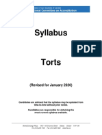 Torts Syllabus NCA 2020