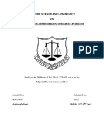 Forensic Science and Law Project ON Case Laws On Admissibility of Expert Evidence