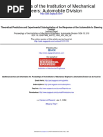 Theoretical Prediction and Experimental Substantiation of The Response of The Automobile To Steering Control