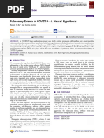 Pulmonary Edema in COVID19 A Neural Hypothesis: Access