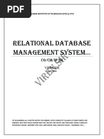 Relational Database Management System No PDF