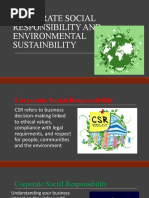 Corporate Social Responsibility and Environment Sustainability