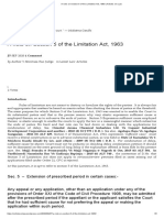 A Note On Section 5 of The Limitation Act, 1963 - Articles On Law PDF