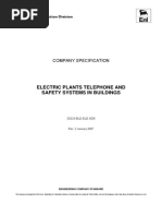 Electric Plants Telephone and Safety Systems in Buildings: Company Specification