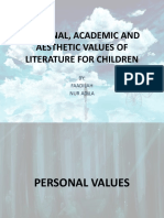 TOPIC 2 - Personal, Academic and Aesthetic Values