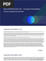 Bane NOR Eiendom AS - Company Presentation: Norway's Leading Hub Developer