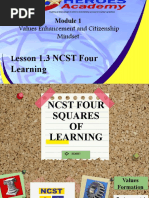 Values Enhancement and Citizenship Mindset: Esson 1.3 NCST Four Learning