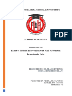 Extent of Judicial Intervention W.R.T. Anti-Arbitration Injunction in India