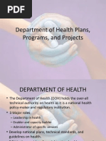 Department F Health Plans, Programs, Projects Notes