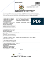 Business Name Registration Certificate