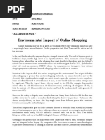 Environmental Impact of Online Shopping: "Analisis Tensis "