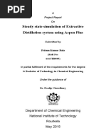 Steady State Simulation of Extractive Distillation System Using Aspen Plus