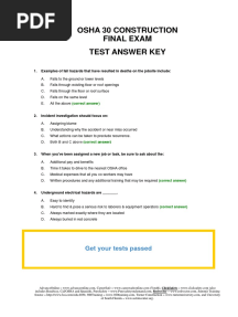 Osha 30 Construction Final Exam Test Answer Key: Get Your Tests Passed