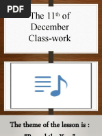 The 11 of December Class-Work