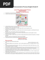 Lesson Plan of Demonstrative Pronoun English Grade IV