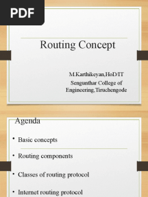 Routing Concept: M.Karthikeyan, Hod/It Sengunthar College of Engineering, Tiruchengode