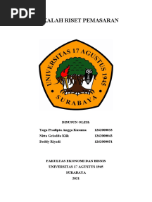 Makalah Riset Pemasaran