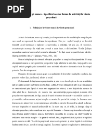 Jocul, MUNCA SI INVATAREA 