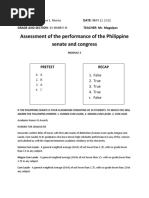 Assessment of The Performance of The Philippine Senate and Congress