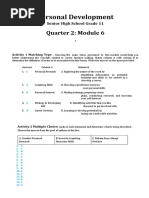 Personal Development: Quarter 2: Module 6