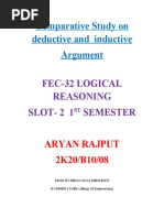 Comparative Study On Deductive and Inductive Argument: Fec-32 Logical Reasoning Slot-2 1 Semester