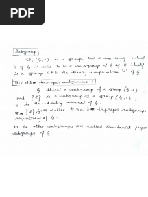 #3 Subgroup of A Group