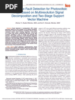 Line-to-Line Fault Detection For Photovoltaic Arrays Based On Multiresolution Signal Decomposition and Two-Stage Support Vector Machine