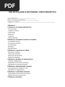 Fisa de Evaluare Kinetoterapeutica