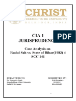 Cia 1 Jurisprudence: Case Analysis On Rudul Sah vs. State of Bihar (1983) 4 SCC 141