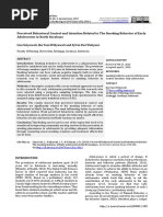 Perceived Behavioral Control and Intention Related To The Smoking Behavior of Early Adolescents in North Surabaya