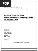 Political Risk-Concept, Measurement and Management of Political Risk