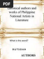 Canonical Authors and Works of Philippine National Artists