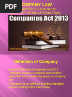 Company Law: DR - Harpreet Kaur Kohli Deptt of Distance Education