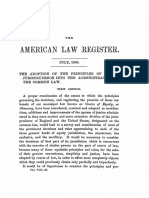 The Adoption of The Principles of Equity Jurisprudence Into The A