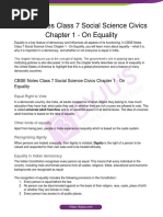 CBSE Notes Class 7 Social Science Civics Chapter 1 On Equality