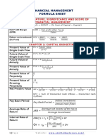 Financial Management Formula Sheet: Chapter 1: Nature, Significance and Scope of Financial Management