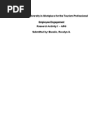 Multicultural Diversity in Workplace For The Tourism Professional Employee Engagement Research Activity 1 - ARG Submitted By: Basalio, Roselyn A