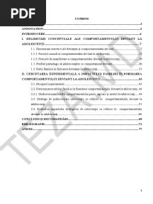 Comportamentul Deviant La Adolescenți Impactul Familiei În Formarea Devianței