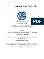 Labour Law - II - Case Analysis - Submission - Rahul - 17B116