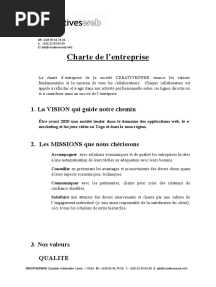 Charte de L'entreprise