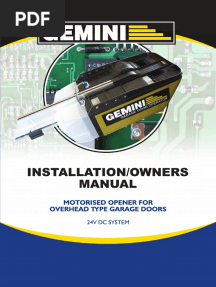 Gemini Garage Door Operator Manual