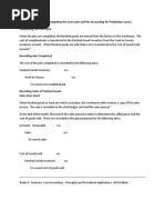 Completing The Cost Cycle and Accounting For Production Losses